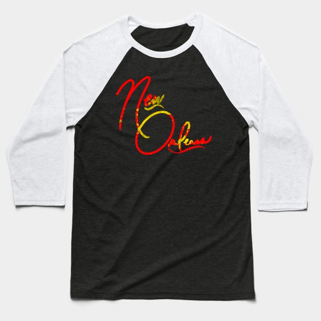 New Orleans Abstract Baseball T-Shirt by Stephanie Kennedy 